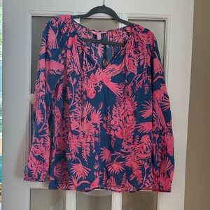 Lilly Pulitzer Pink and Blue Tropical Top